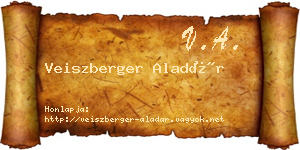 Veiszberger Aladár névjegykártya